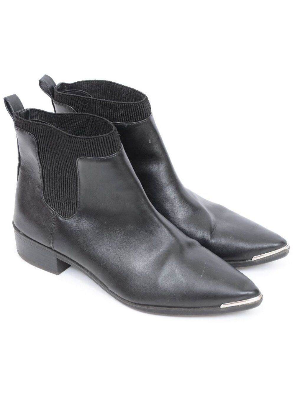 Worthington Brighton Women's 9 Silver Tip Black Booties Western Festival Moto